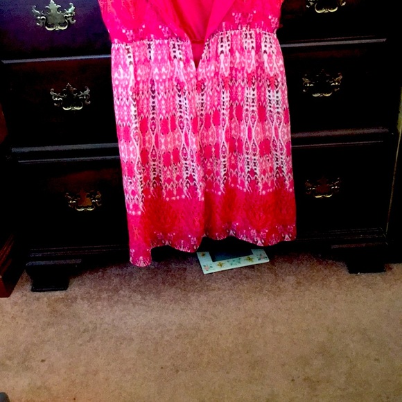 dress barn 18 W diamond pinks ,burgundy , dress - Picture 12 of 16